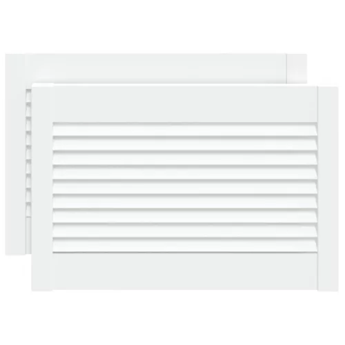  2 db fehér tömör fenyőfa lamellás szekrényajtó 39,5 x 59,4 cm