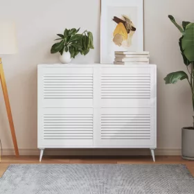    4 db fehér tömör fenyőfa lamellás szekrényajtó 39,5 x 59,4 cm