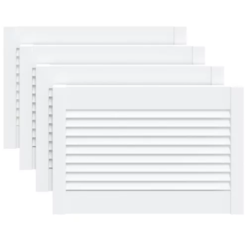  4 db fehér tömör fenyőfa lamellás szekrényajtó 39,5 x 59,4 cm