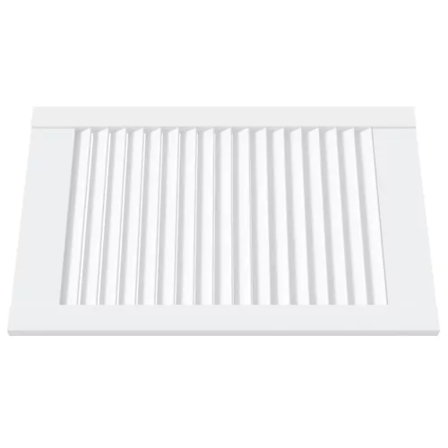  4 db fehér tömör fenyőfa lamellás szekrényajtó 61,5 x 39,4 cm