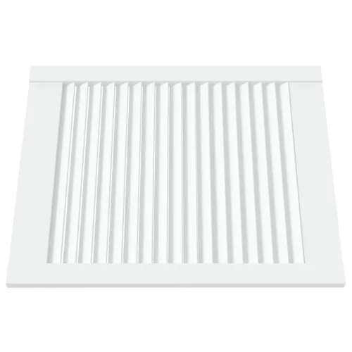  2 db fehér tömör fenyőfa lamellás szekrényajtó 61,5 x 49,4 cm