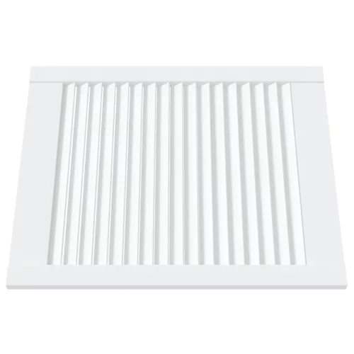  4 db fehér tömör fenyőfa lamellás szekrényajtó 61,5 x 49,4 cm