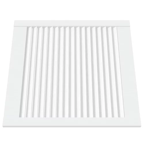  4 db fehér tömör fenyőfa lamellás szekrényajtó 61,5 x 59,4 cm