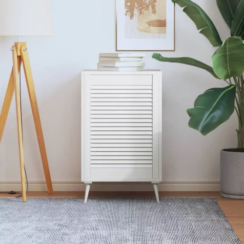  fehér tömör fenyőfa lamellás szekrényajtó 69 x 49,4 cm