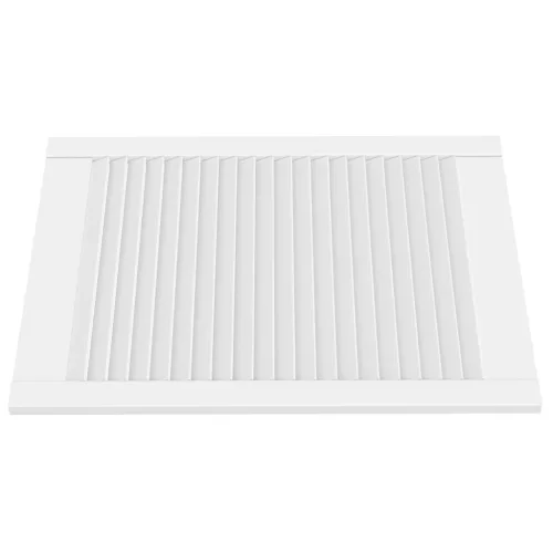  2 db fehér tömör fenyőfa lamellás szekrényajtó 69 x 49,4 cm