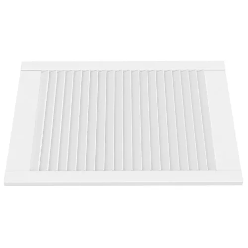  4 db fehér tömör fenyőfa lamellás szekrényajtó 69 x 49,4 cm