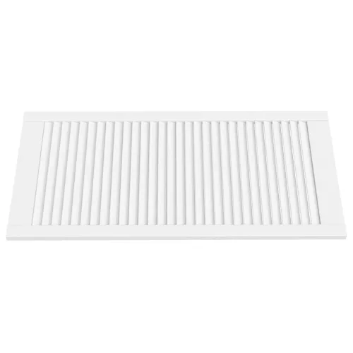  2 db fehér tömör fenyőfa lamellás szekrényajtó 99,3 x 49,4 cm