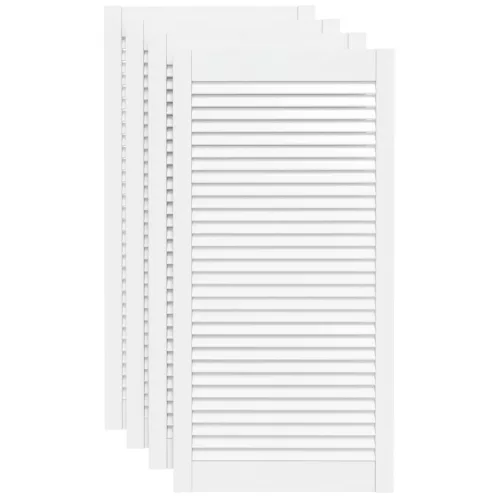  4 db fehér tömör fenyőfa lamellás szekrényajtó 99,3 x 49,4 cm