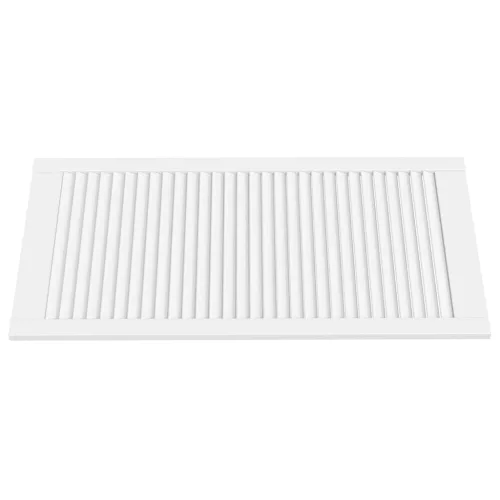  4 db fehér tömör fenyőfa lamellás szekrényajtó 99,3 x 49,4 cm