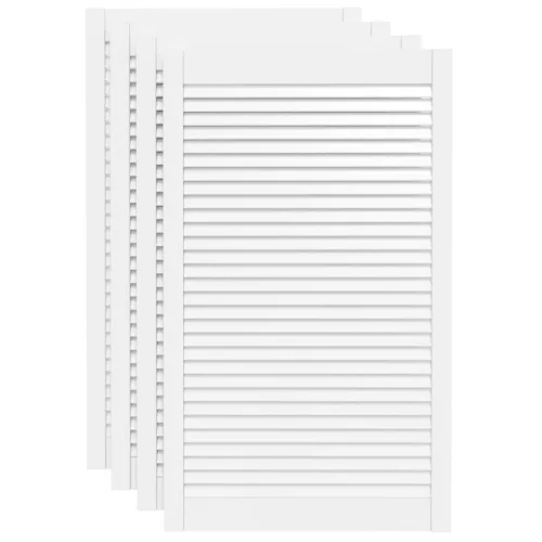  4 db fehér tömör fenyőfa lamellás szekrényajtó 99,3 x 59,4 cm