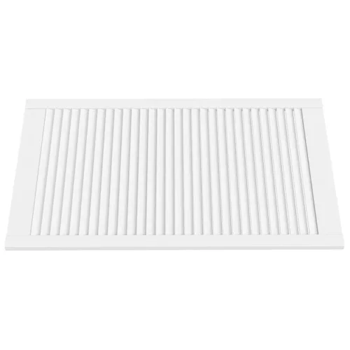  4 db fehér tömör fenyőfa lamellás szekrényajtó 99,3 x 59,4 cm