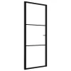  fekete ESG üveg és alumínium beltéri ajtó 76 x 201,5 cm