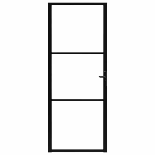  fekete ESG üveg és alumínium beltéri ajtó 83 x 201,5 cm