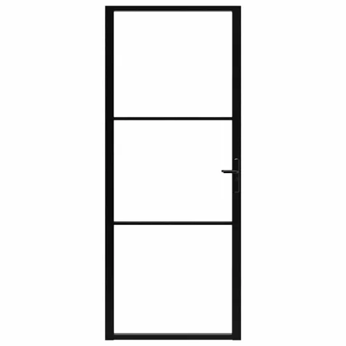  fekete ESG üveg és alumínium beltéri ajtó 93 x 201,5 cm