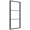  fekete ESG üveg és alumínium beltéri ajtó 102,5 x 201,5 cm
