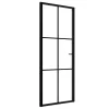  fekete ESG üveg és alumínium beltéri ajtó 76 x 201,5 cm