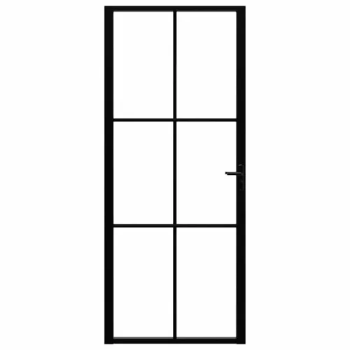  fekete ESG üveg és alumínium beltéri ajtó 83 x 201,5 cm