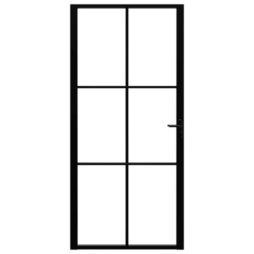  fekete ESG üveg és alumínium beltéri ajtó 93 x 201,5 cm