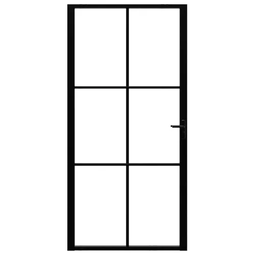  fekete ESG üveg és alumínium beltéri ajtó 102,5 x 201,5 cm