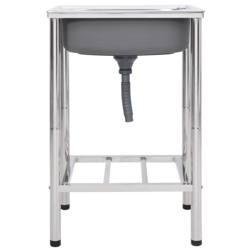  egymedencés rozsdamentes acél kempingmosogató