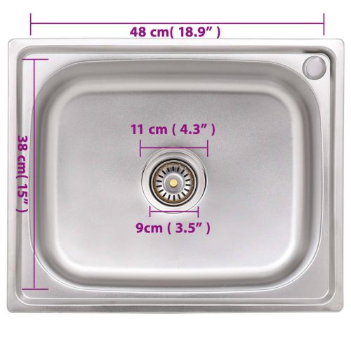  egymedencés rozsdamentes acél kempingmosogató