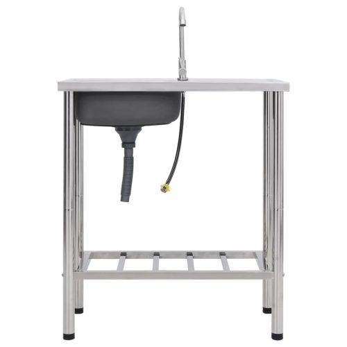  egymedencés rozsdamentes acél kempingmosogató