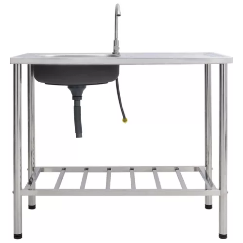  egymedencés rozsdamentes acél kempingmosogató