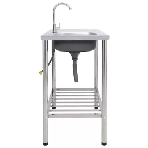  egymedencés rozsdamentes acél kempingmosogató