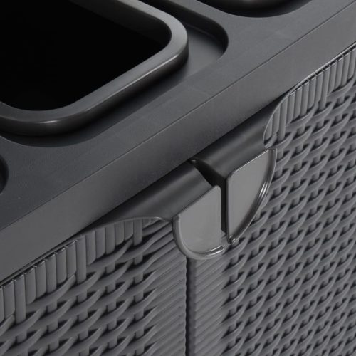  fekete PP szemeteskosár 2 ajtóval 65 x 45 x 88 cm