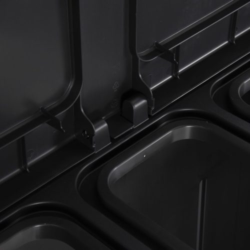  fekete PP szemeteskosár 2 ajtóval 65 x 45 x 88 cm