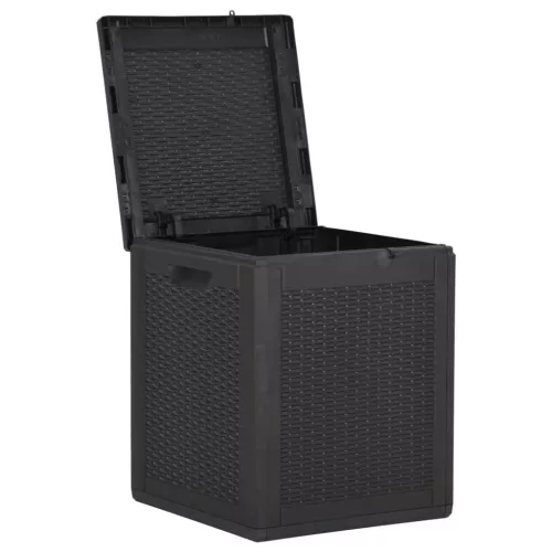  fekete PP rattan kerti tároló doboz 90 L
