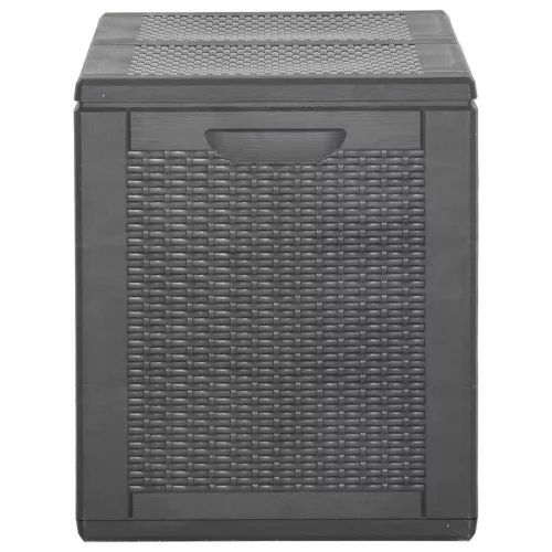  fekete PP rattan kerti tárolóláda 180 L