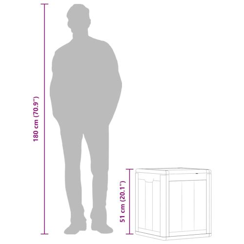  szürke PP fa hatású kerti tároló doboz 90 L