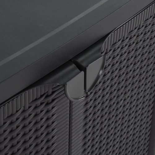  fekete PP rattan kerti tárolószekrény 65 x 45 x 88 cm