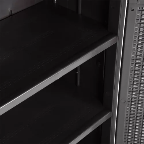  fekete PP rattan kerti tárolószekrény 65 x 45 x 172 cm