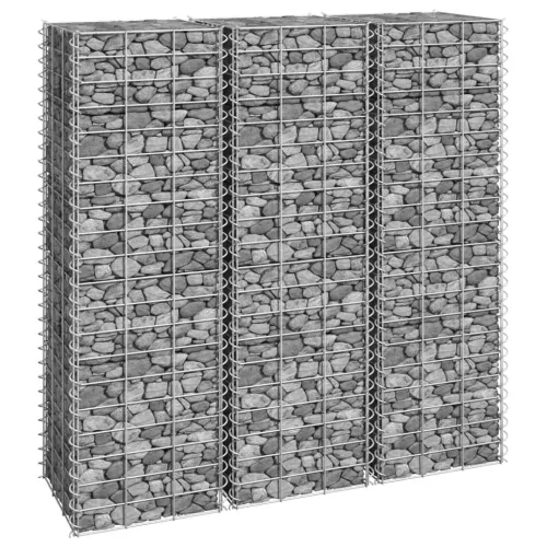  3 db vas gabion magaságyás 30 x 30 x 100 cm
