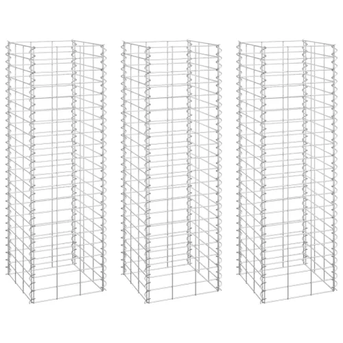  3 db vas gabion magaságyás 30 x 30 x 100 cm