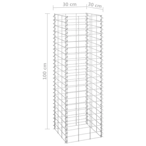  3 db vas gabion magaságyás 30 x 30 x 100 cm