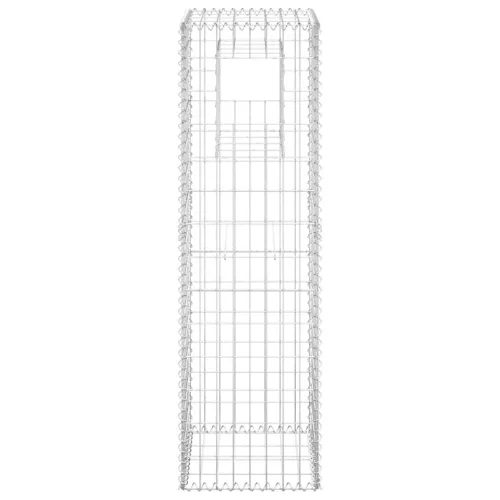   2 db vas gabionkosaras oszlop 40 x 40 x 140 cm