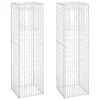   2 db vas gabionkosaras oszlop 50 x 50 x 180 cm