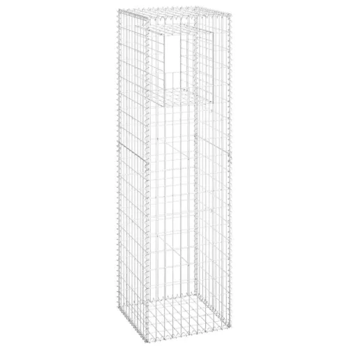  2 db vas gabionkosaras oszlop 50 x 50 x 180 cm