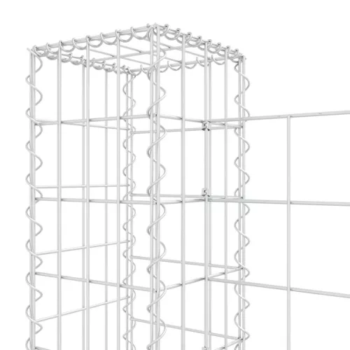   U-alakú vas gabionkosár 3 oszloppal 260 x 20 x 100 cm