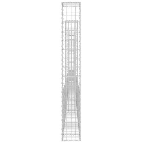   U-alakú vas gabionkosár 5 oszloppal 500 x 20 x 150 cm