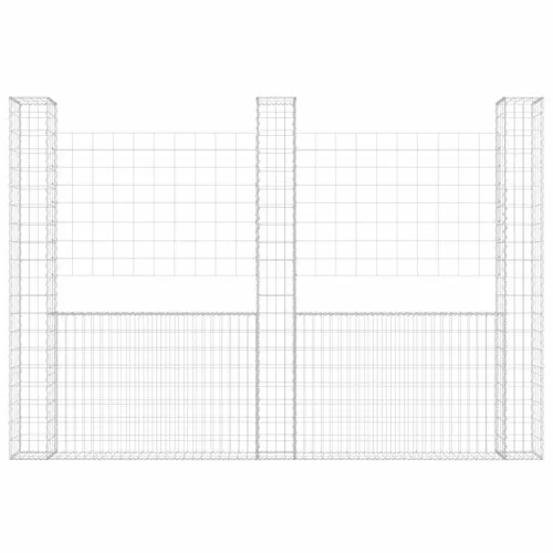   U-alakú vas gabionkosár 3 oszloppal 260 x 20 x 200 cm