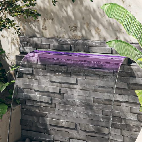  rozsdamentes acél vízeséskifolyó RGB LED-ekkel 108 cm