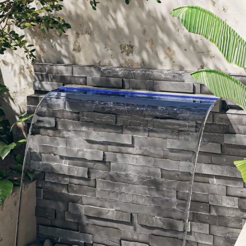  rozsdamentes acél vízeséskifolyó RGB LED-ekkel 108 cm