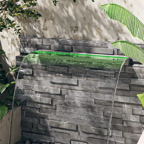  rozsdamentes acél vízeséskifolyó RGB LED-ekkel 108 cm