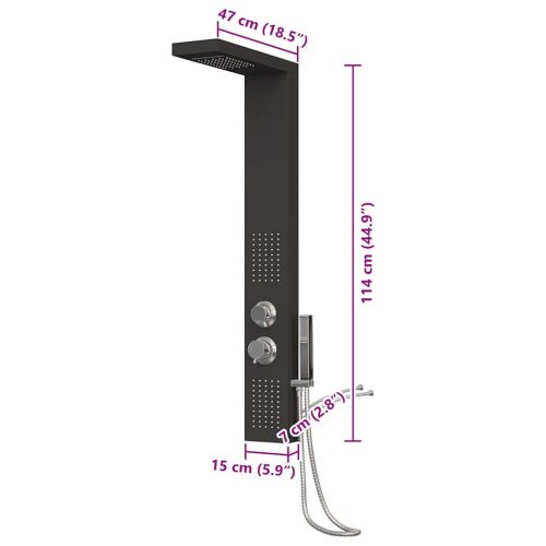 fekete alumínium zuhanypanelrendszer