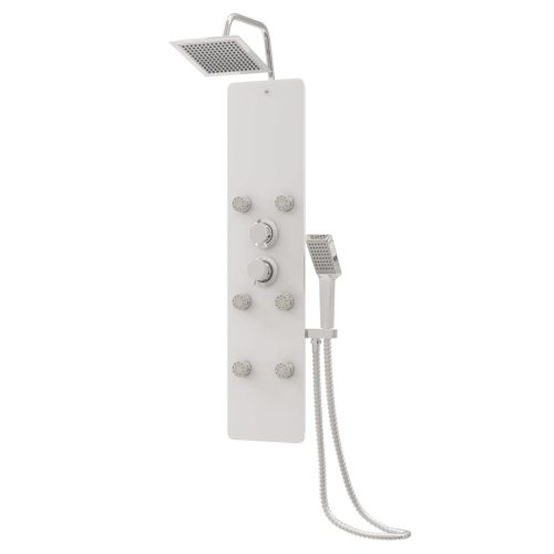  fehér üveg zuhanypanel 25 x 47,5 x 130 cm