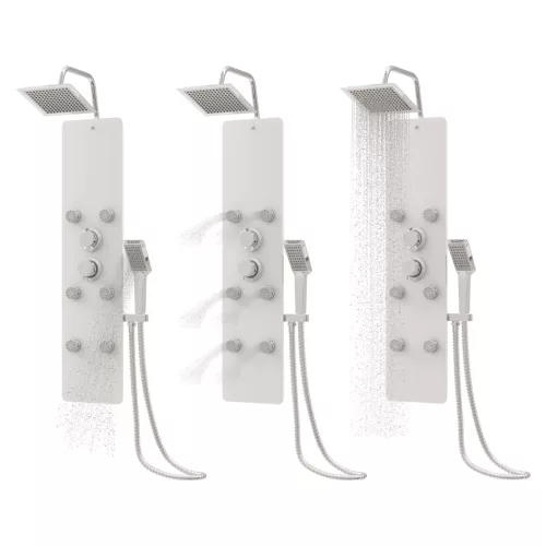  fehér üveg zuhanypanel 25 x 47,5 x 130 cm